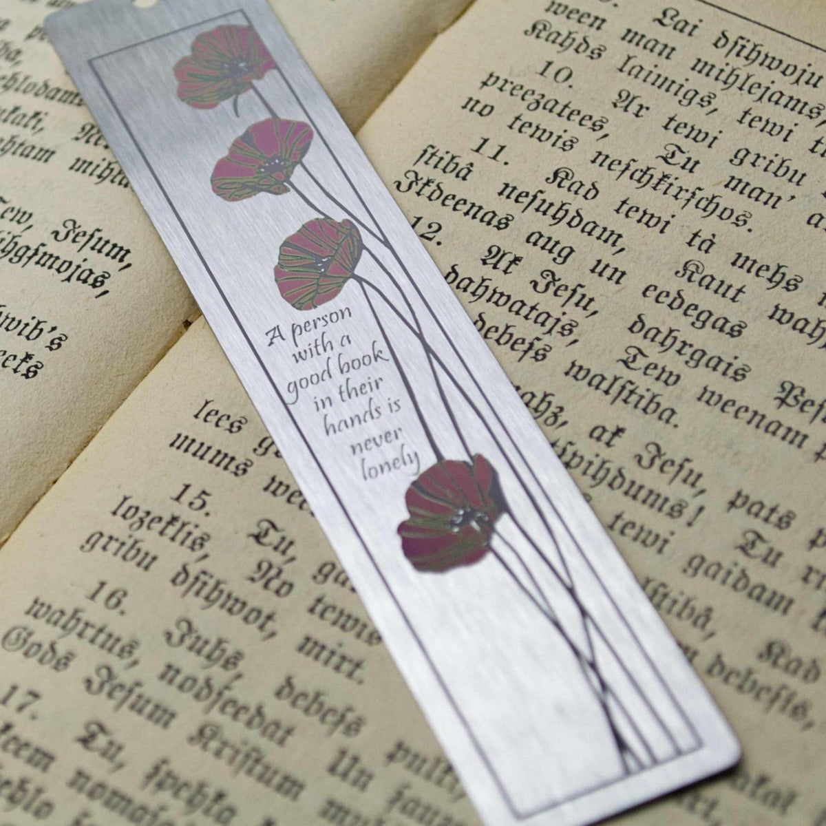 Personalized Poppy Flower Bookmark