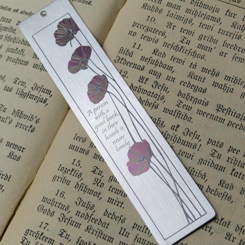 Personalized Poppy Flower Bookmark