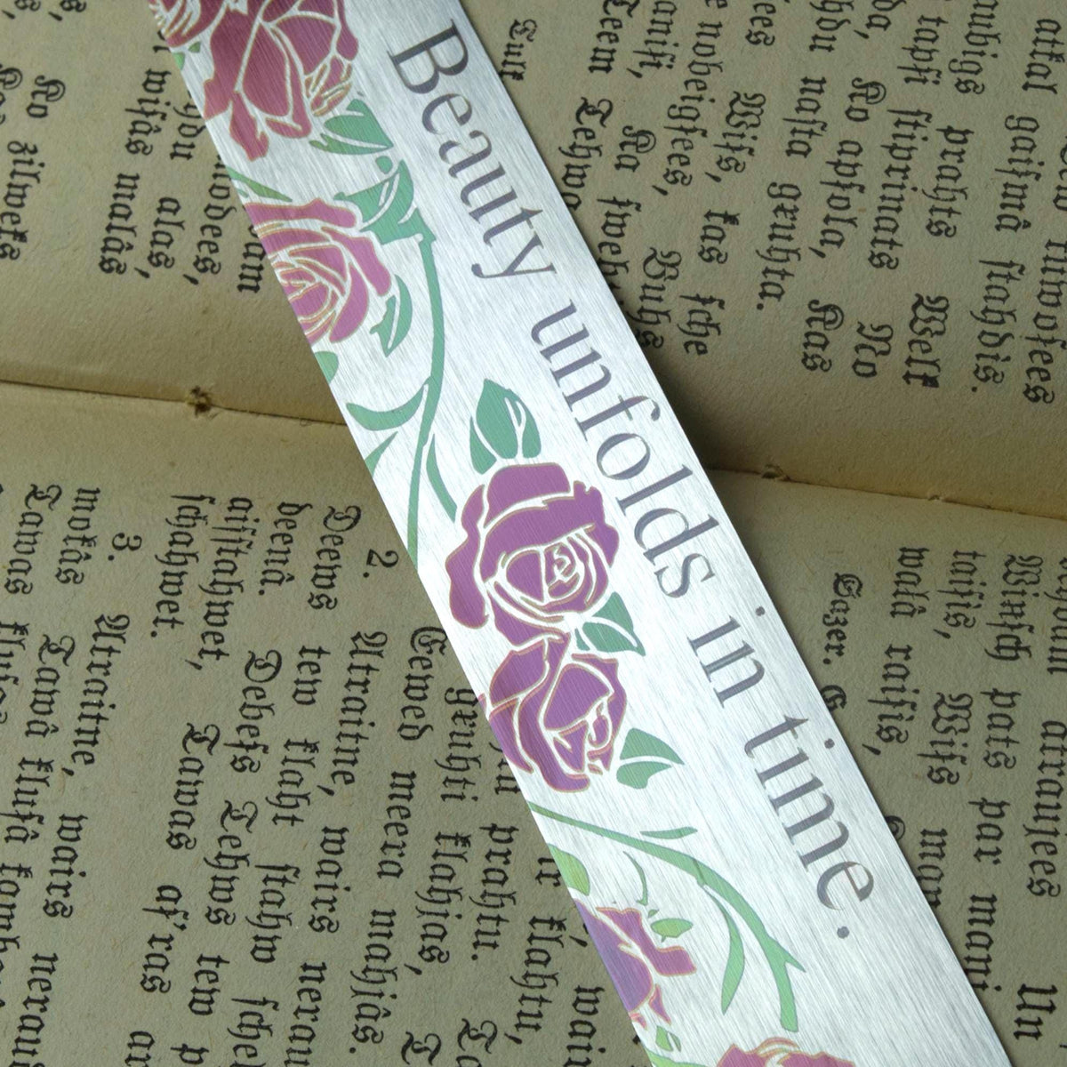 Personalized Rose Bookmark