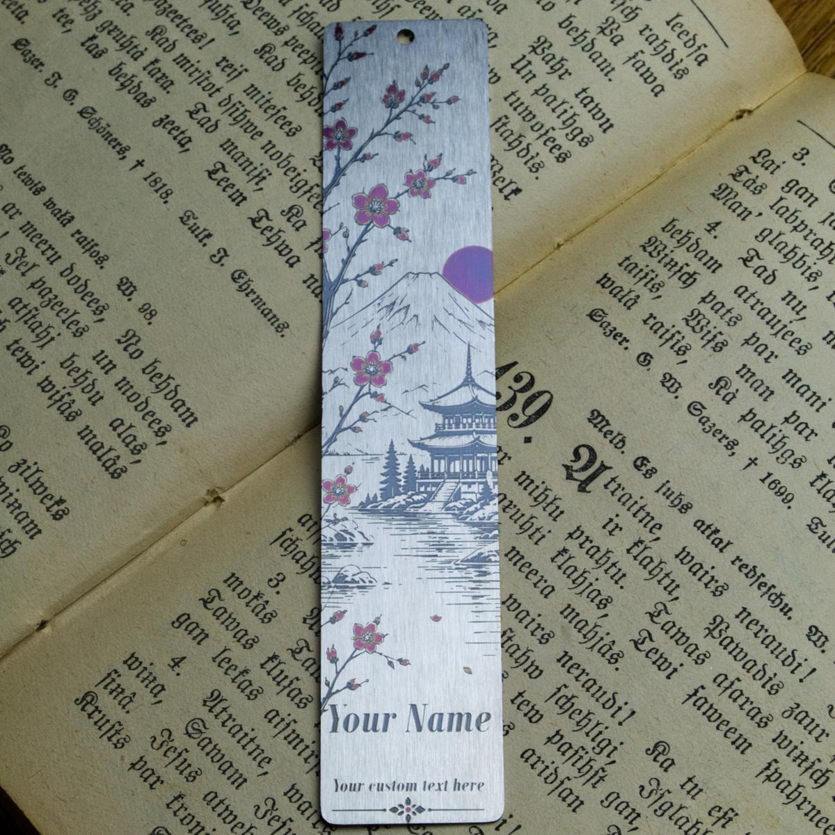 Personalized Cherry Blossom Bookmark