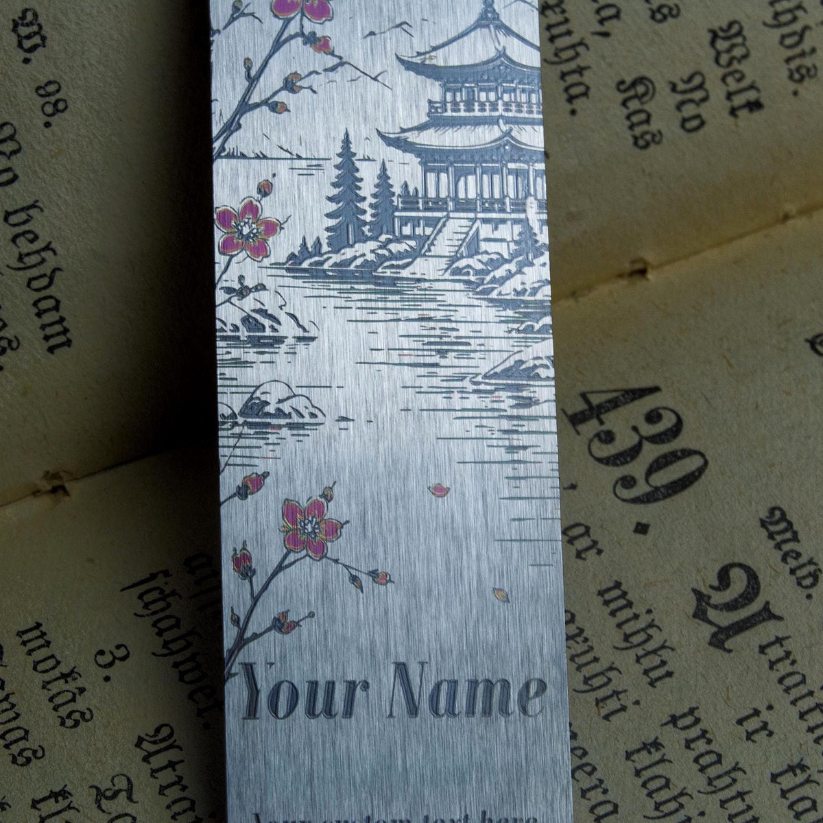 Personalized Cherry Blossom Bookmark