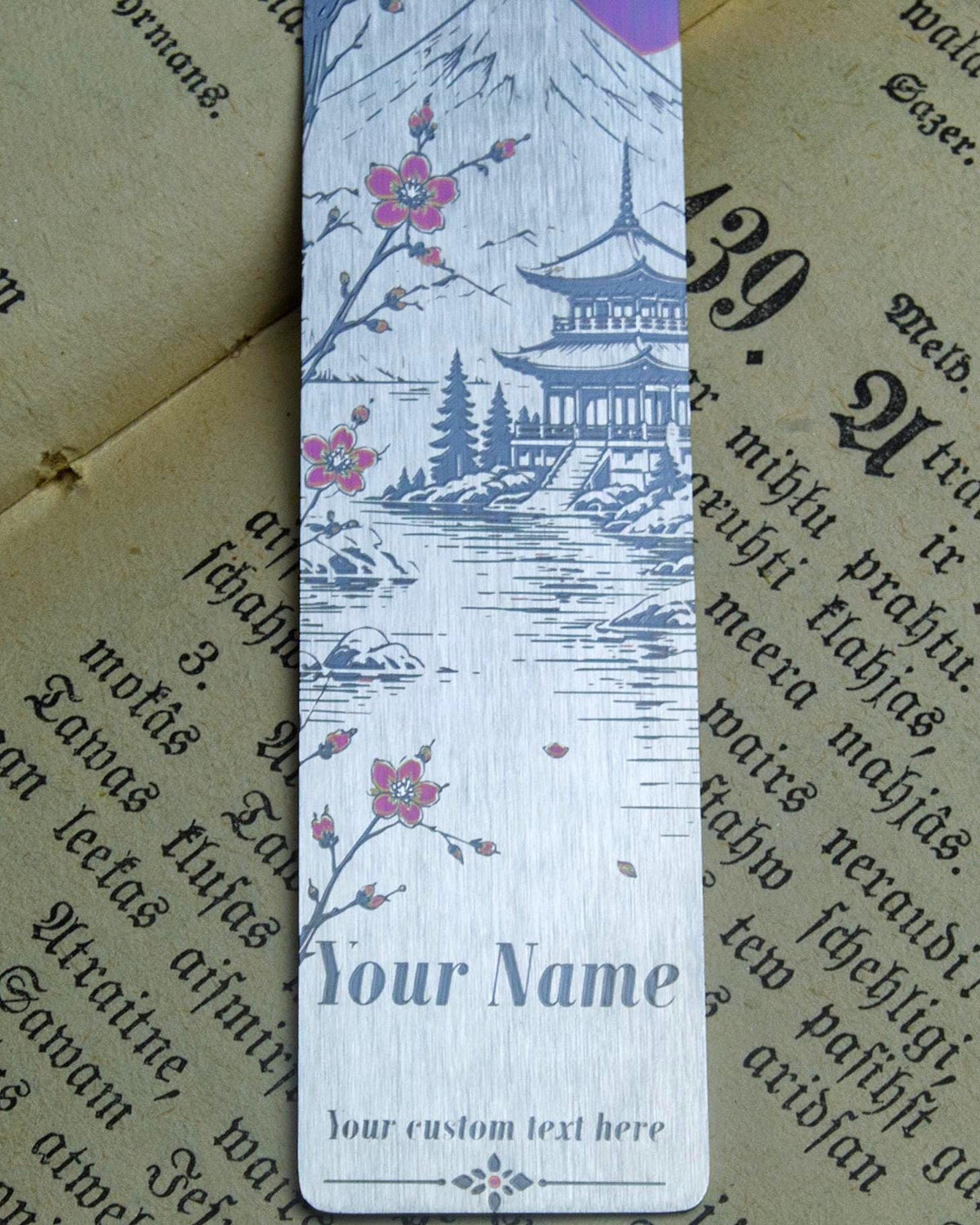 Personalized Cherry Blossom Bookmark