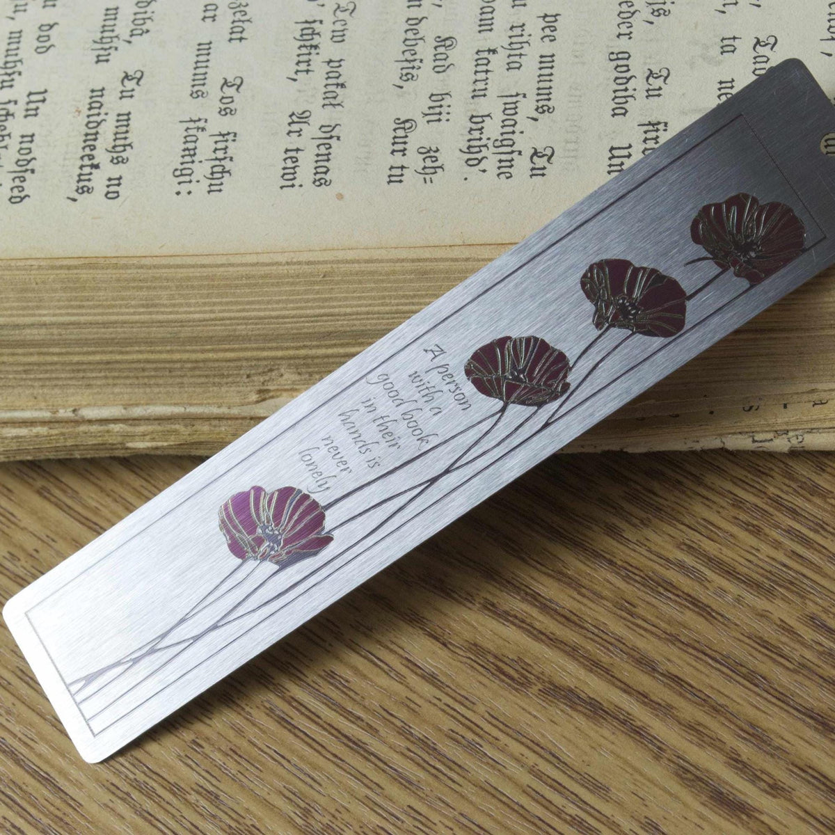 Personalized Poppy Flower Bookmark