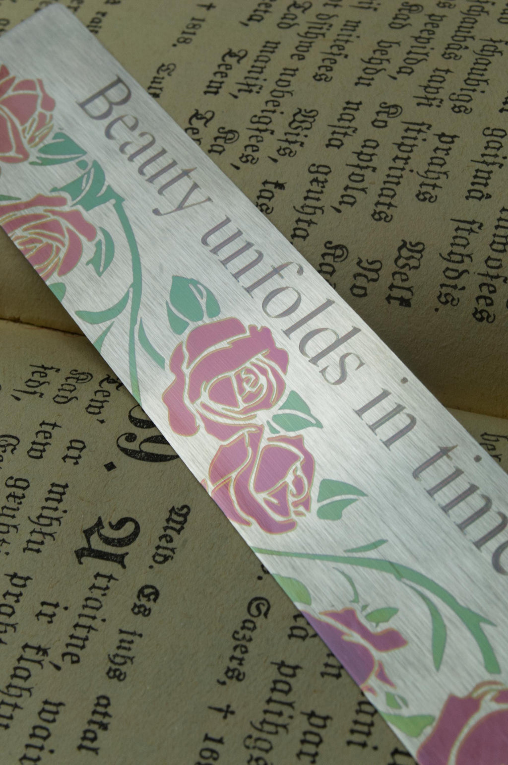 Personalized Rose Bookmark