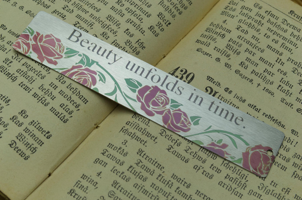 Personalized Rose Bookmark