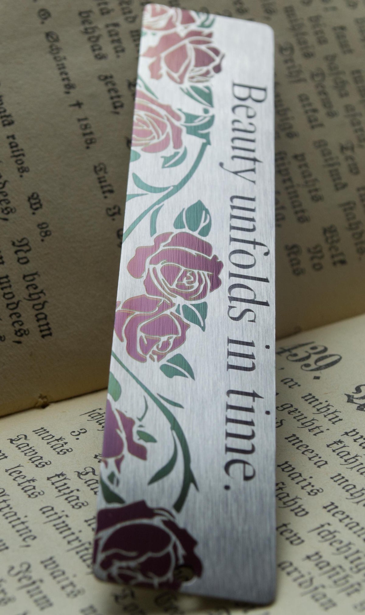 Personalized Rose Bookmark