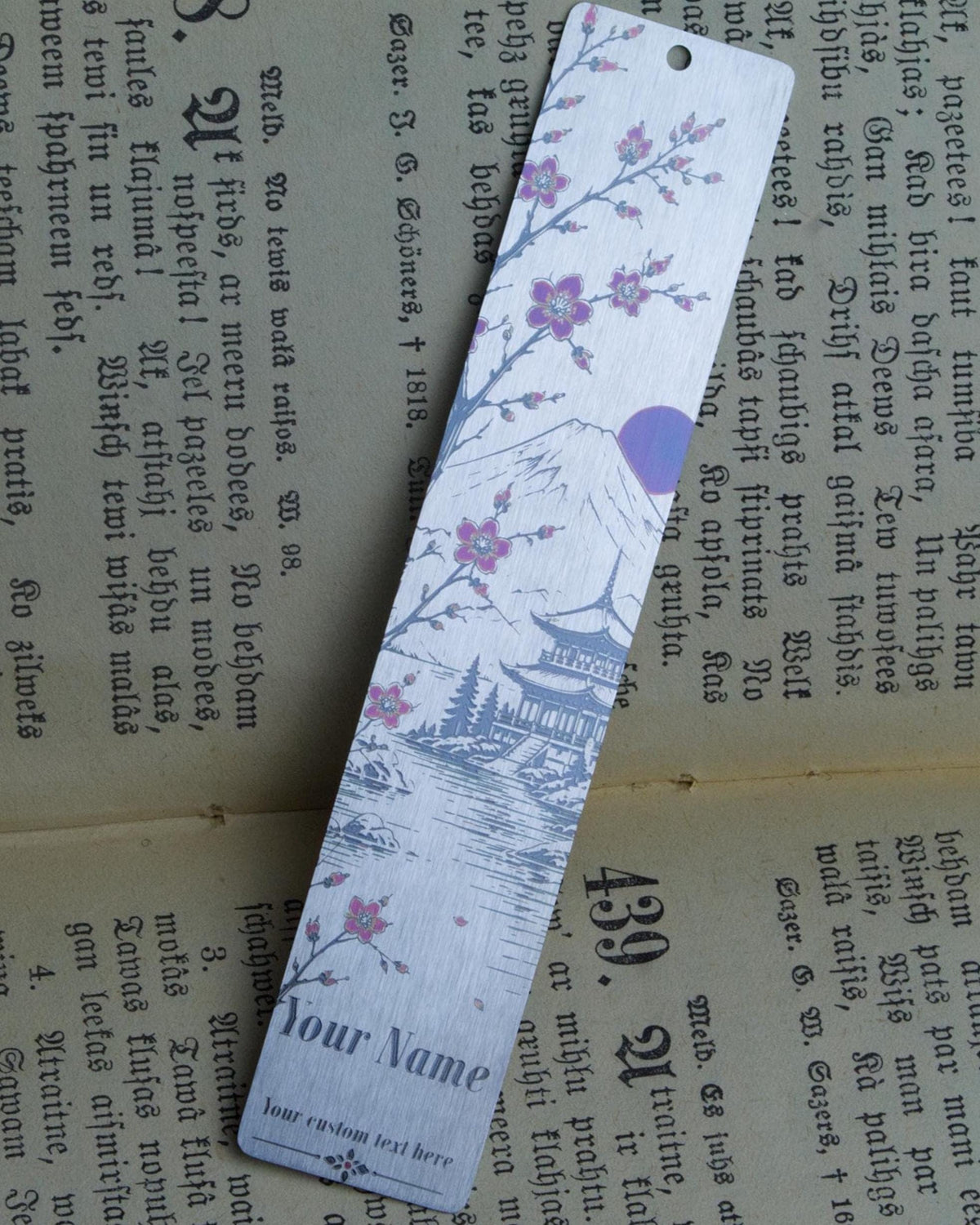 Personalized Cherry Blossom Bookmark
